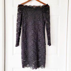 Divided H&M black lace long sleeve sheath dress 12